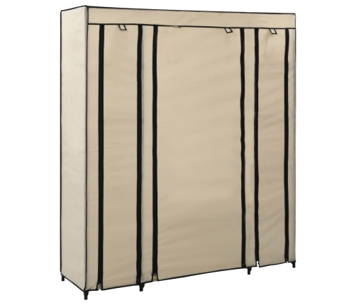 Skapis Ar Nodalījumiem, Stieņiem, Bēšs, 150X45X176 Cm, Audums Vidaxl