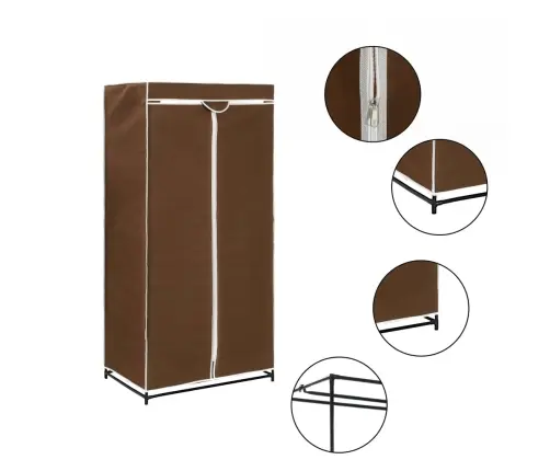 Riidekapp Pruun 75 X 50 X 160 Cm