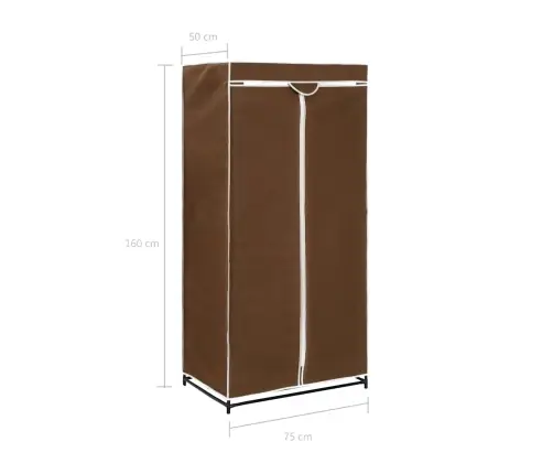 Riidekapp Pruun 75 X 50 X 160 Cm