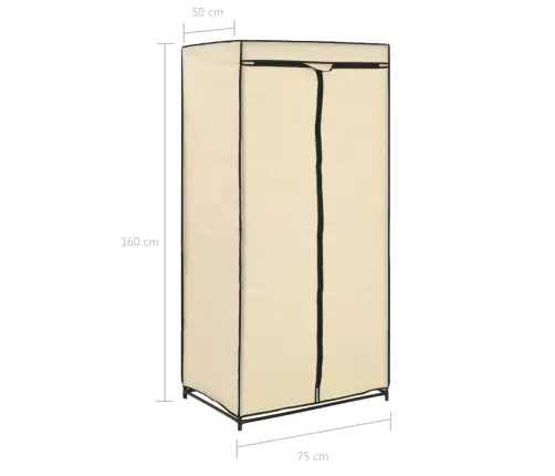 Skapis, 75X50X160 Cm, Krēmkrāsā Vidaxl