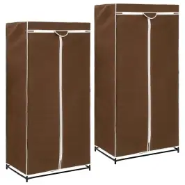 Riidekapid 2 Tk Pruun 75 X 50 X 160 Cm