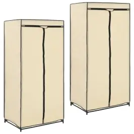 Riidekapid 2 Tk, Kreemjasvalge, 75 X 50 X 160 Cm