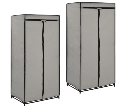 Drabužių Spintos, 2Vnt., Pilkos, 75X50X160Cm