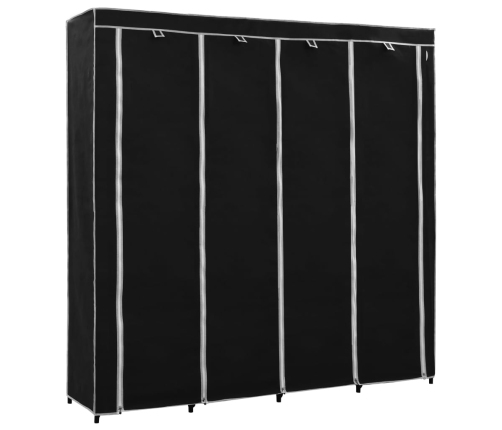 Skapis Ar 4 Nodalījumiem, Melns, 175X45X170 Cm Vidaxl