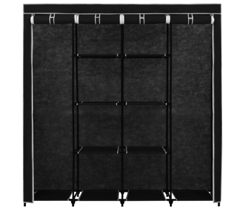 Skapis Ar 4 Nodalījumiem, Melns, 175X45X170 Cm Vidaxl
