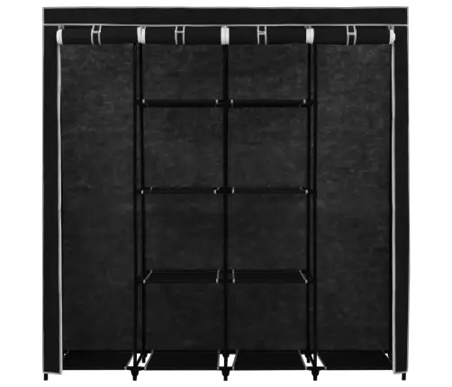 Drabužių Spinta Su 4 Skyriais, Juodos Spalvos, 175X45X170 Cm