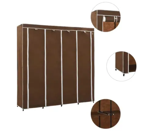 Skapis Ar 4 Nodalījumiem, Brūns, 175X45X170 Cm Vidaxl