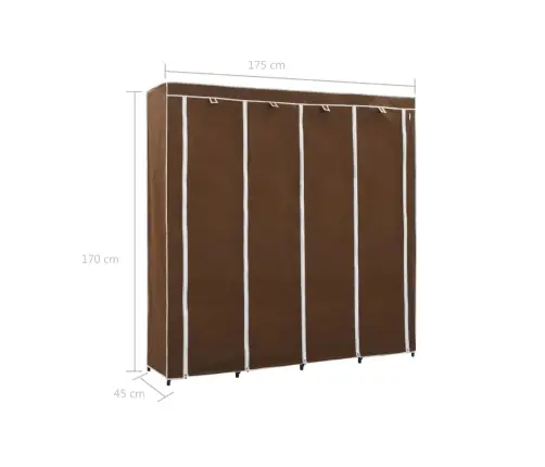 Skapis Ar 4 Nodalījumiem, Brūns, 175X45X170 Cm Vidaxl