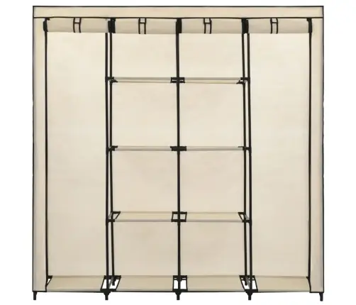 Skapis Ar 4 Nodalījumiem, Krēmkrāsa, 175X45X170 Cm Vidaxl