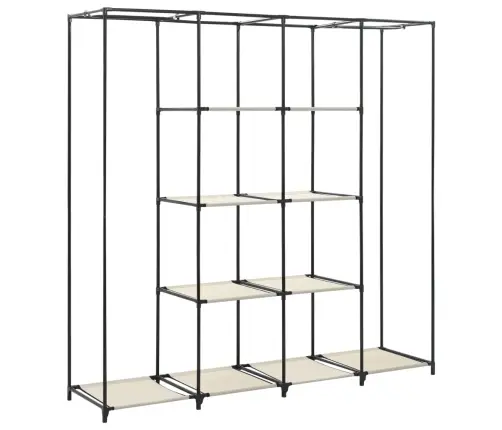 Skapis Ar 4 Nodalījumiem, Krēmkrāsa, 175X45X170 Cm Vidaxl