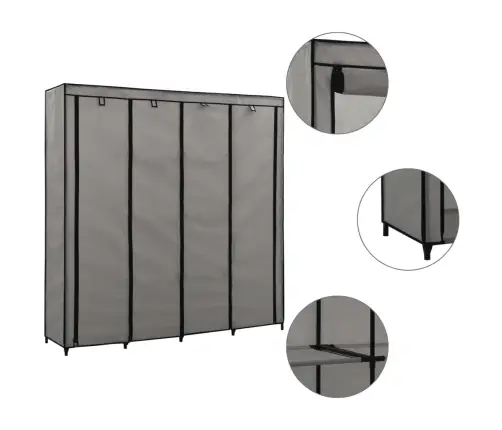 Skapis Ar 4 Nodalījumiem, Pelēks, 175X45X170 Cm Vidaxl