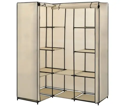 Kampinė Drabužių Spinta, Kreminė, 130X87X169Cm