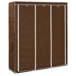Auduma Skapis Ar Nodalījumiem Un Stieņiem, Brūns, 150X45X175 Cm Vidaxl