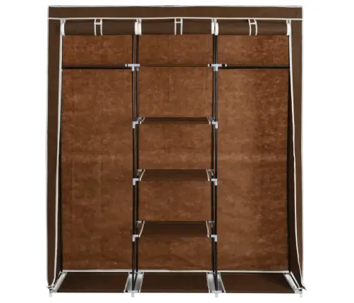 Auduma Skapis Ar Nodalījumiem Un Stieņiem, Brūns, 150X45X175 Cm Vidaxl