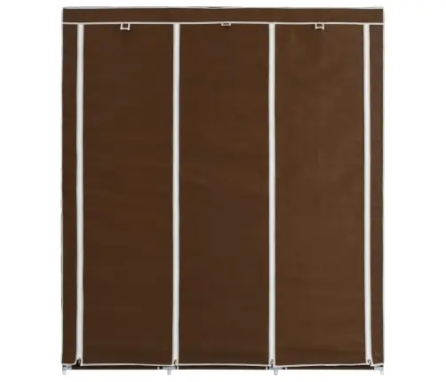 Auduma Skapis Ar Nodalījumiem Un Stieņiem, Brūns, 150X45X175 Cm Vidaxl