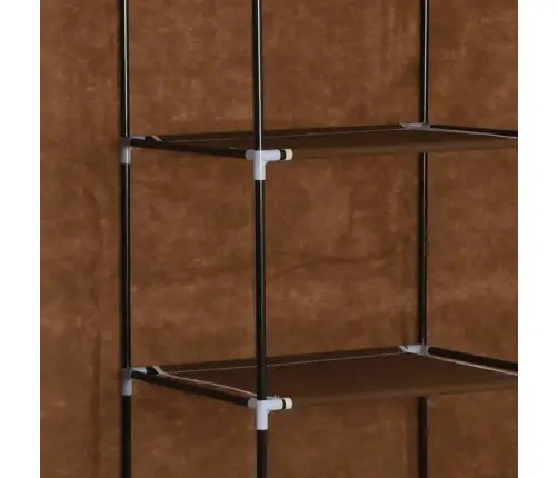 Auduma Skapis Ar Nodalījumiem Un Stieņiem, Brūns, 150X45X175 Cm Vidaxl