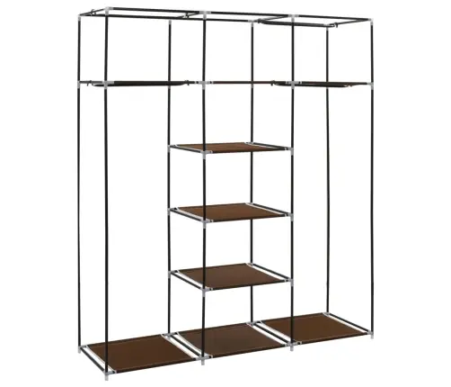 Auduma Skapis Ar Nodalījumiem Un Stieņiem, Brūns, 150X45X175 Cm Vidaxl