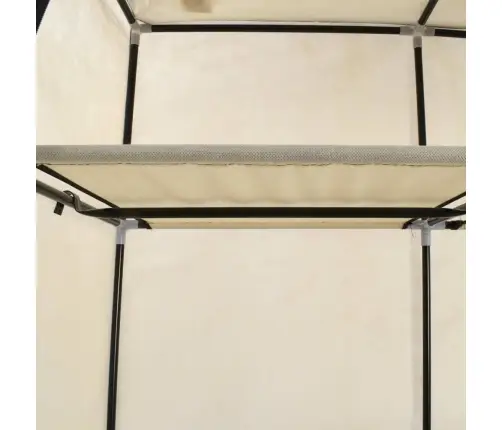 Auduma Skapis Ar Nodalījumiem Un Stieņiem, Bēšs, 150X45X175 Cm Vidaxl