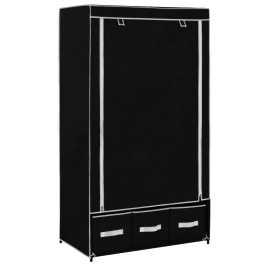 Skapis, 87X49X159 Cm, Melns Audums Vidaxl