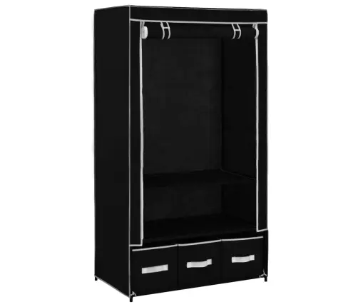 Skapis, 87X49X159 Cm, Melns Audums Vidaxl