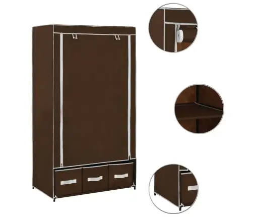 Garderoob, Pruun, 87 X 49 X 159 cm Kangas