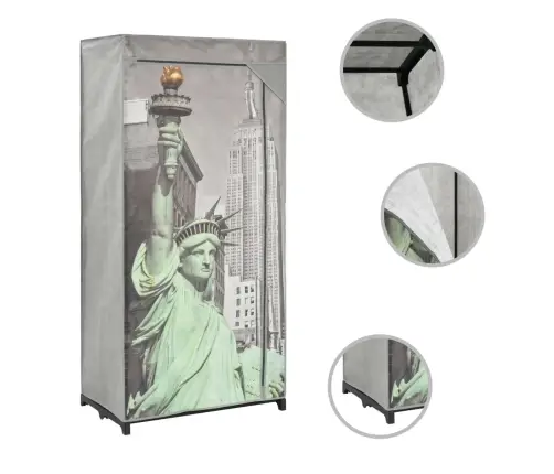 Drabužių Spinta, 75X45X160cm Audinys, Su Niujorko Nuotrauka