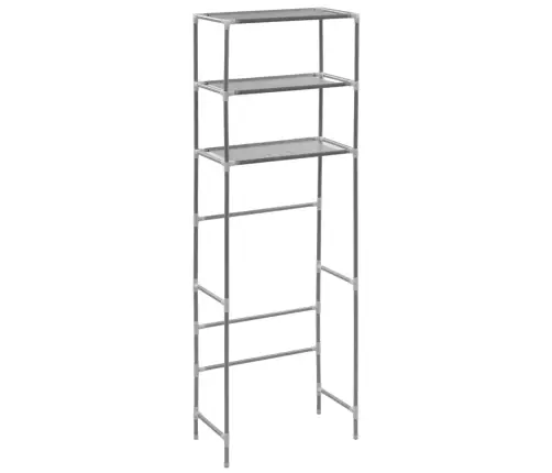 Plaukts Tualetes Podam, 3 Plaukti, Sudraba Krāsā, 53X28X169 Cm Vidaxl