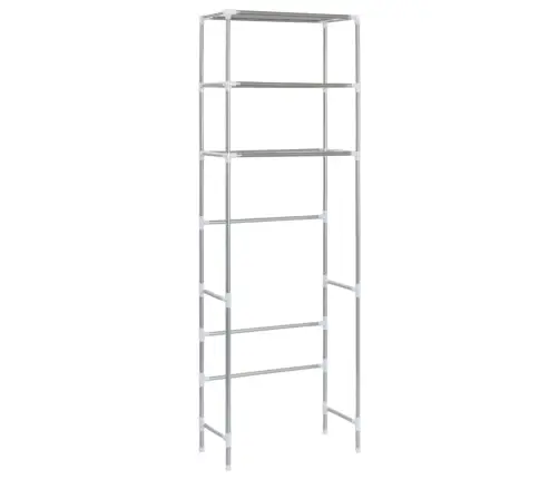 Plaukts Tualetes Podam, 3 Plaukti, Sudraba Krāsā, 53X28X169 Cm Vidaxl