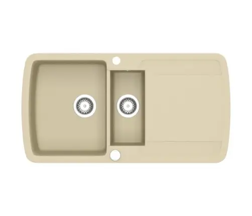 Virtuves Izlietne, Divas Bļodas, Bēša, Granīts Vidaxl