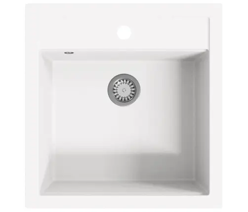 Virtuves Izlietne, Viena Bļoda, Balts Granīts Vidaxl