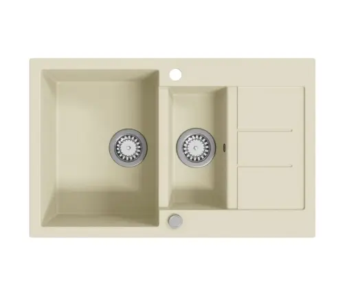 Virtuves Izlietne, Divas Bļodas, Bēšs Granīts Vidaxl