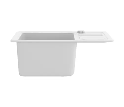 Virtuvinė Plautuvė, Balta, Granitas, Vieno Dubens