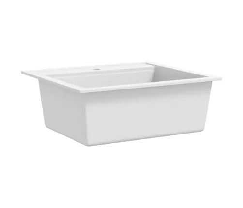 Virtuves Izlietne, Viena Bļoda, Balts Granīts Vidaxl