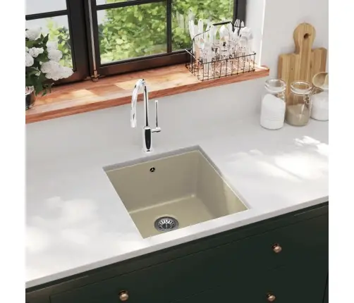 Virtuves Izlietne, Viena Bļoda, Bēšs Granīts Vidaxl