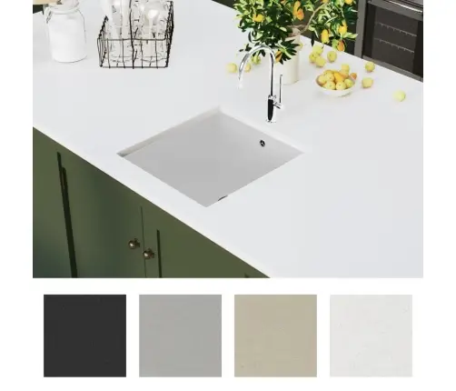 Virtuves Izlietne, Viena Bļoda, Balts Granīts Vidaxl