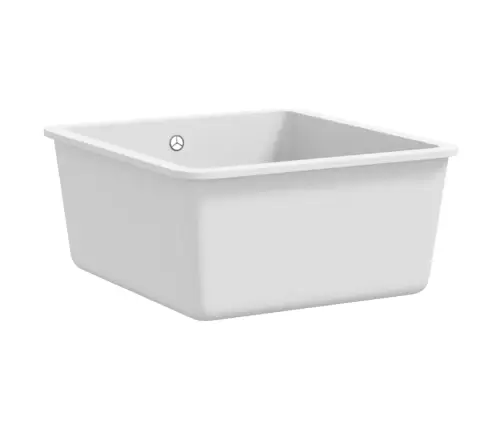 Virtuves Izlietne, Viena Bļoda, Balts Granīts Vidaxl