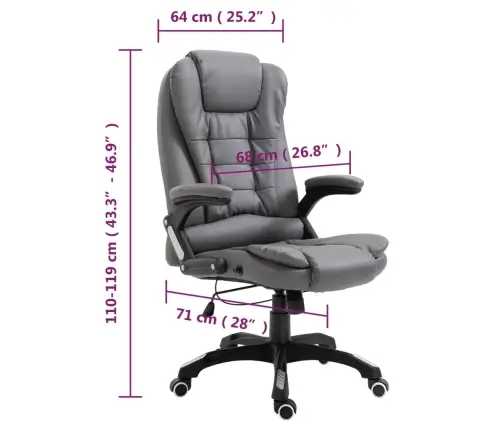 Biroja Krēsls, Antracītpelēka Mākslīgā Āda Vidaxl