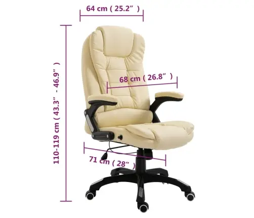 Biroja Krēsls, Krēmkrāsas Mākslīgā Āda Vidaxl