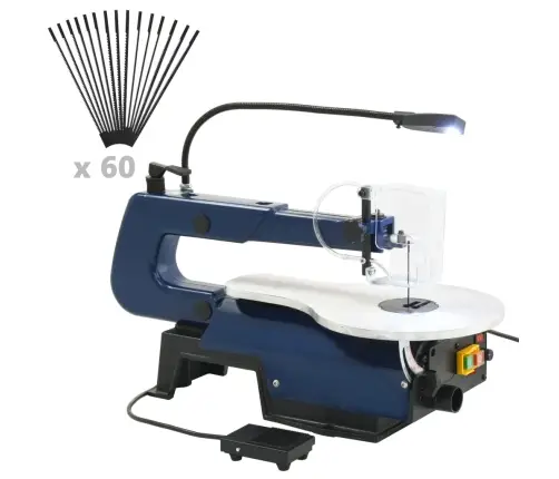 Elektriskais Finierzāģis Ar Kājas Pedāli Un Led Gaismu, 125 W  Vidaxl