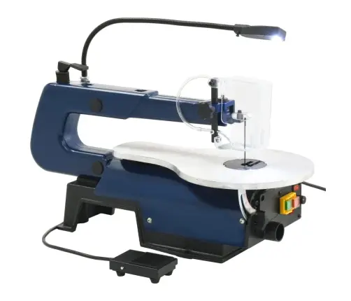 Elektriskais Finierzāģis Ar Kājas Pedāli Un Led Gaismu, 125 W  Vidaxl