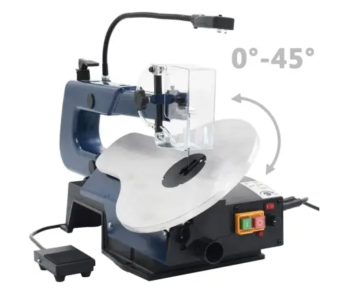 Elektriskais Finierzāģis Ar Kājas Pedāli Un Led Gaismu, 125 W  Vidaxl