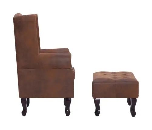 Atpūtas Krēsls Un Kāju Soliņš, Brūna Mākslīgā Zamšāda Vidaxl Atpūtas Krēsls Un Kāju Soliņš, Brūna Mākslīgā Zamšāda Vidaxl