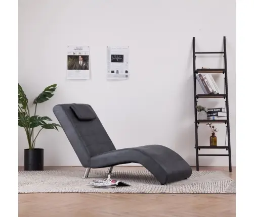 Zvilnis Ar Spilvenu, Pelēka Mākslīgā Zamšāda Vidaxl