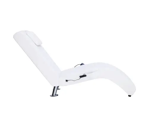 Masāžas Zvilnis Ar Spilvenu, Balta Mākslīgā Āda Vidaxl