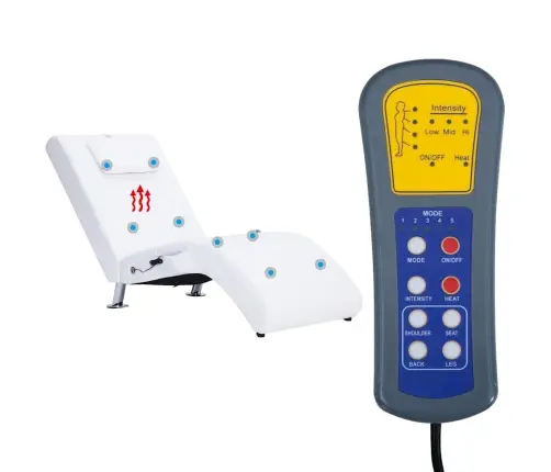 Masāžas Zvilnis Ar Spilvenu, Balta Mākslīgā Āda Vidaxl