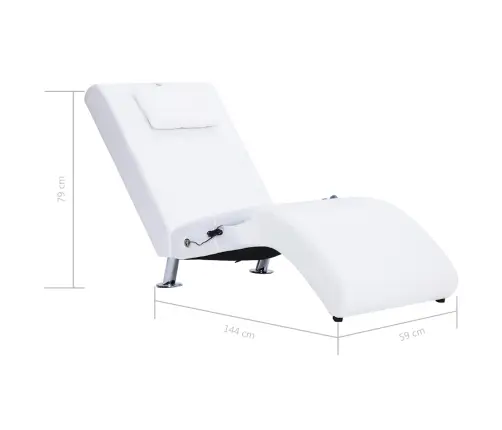 Masāžas Zvilnis Ar Spilvenu, Balta Mākslīgā Āda Vidaxl