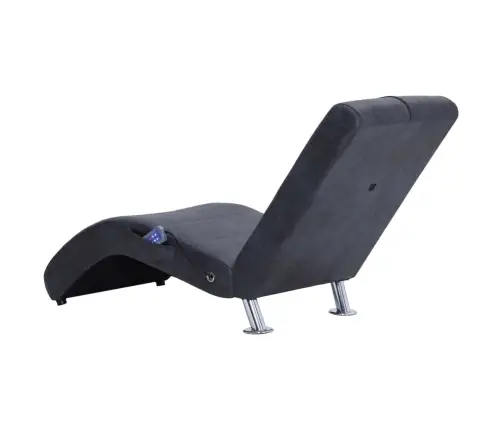 Masažinis Gultas Su Pagalve, Pilkas, Dirbtinė Versta Oda