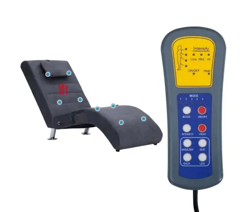 Masažinis Gultas Su Pagalve, Pilkas, Dirbtinė Versta Oda