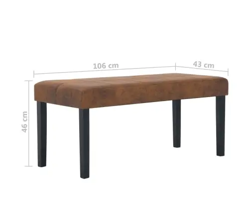 Sols, 106 Cm, Brūna Mākslīgā Zamšāda Vidaxl