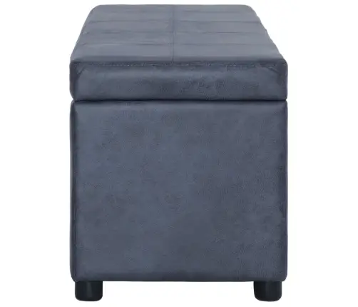 Sols Ar Kasti, 116 Cm, Pelēka Mākslīgā Zamšāda Vidaxl